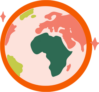 Pink earth icon